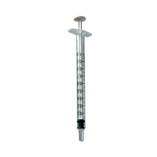 Oral Dispenser, 1mL, Clear Barrel, White Plunger 50 Pack