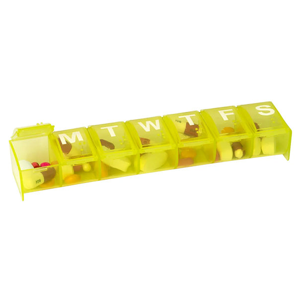 Acu-Life Large 7 Day Pill Box, Yellow Color Tint 1 Each