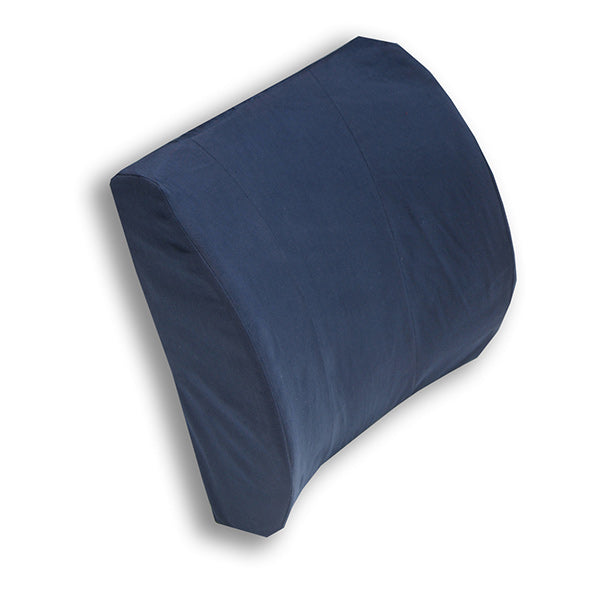 Alex Orthopedic Standard Lumbar Cushion with Navy Cover and Strap, 15" x 13.5" x 5"