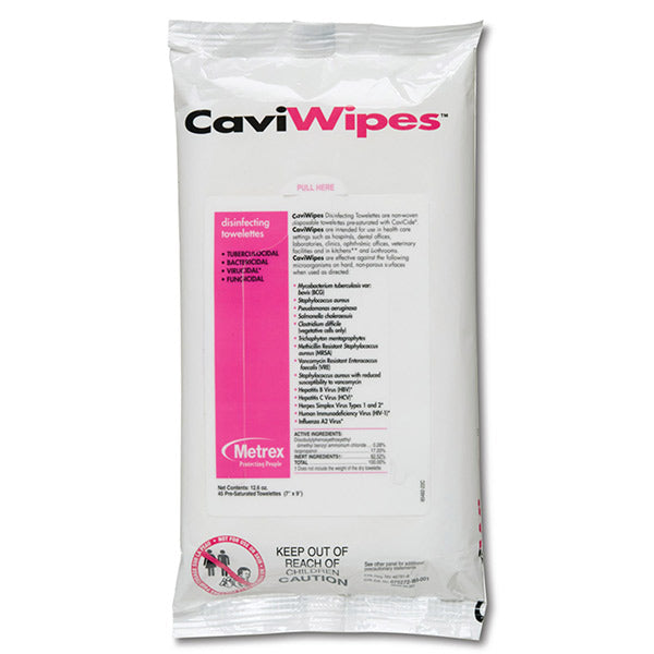 CaviWipes Surface Disinfectant Wipe  Flat Pack  7  x 9   Non-Sterile