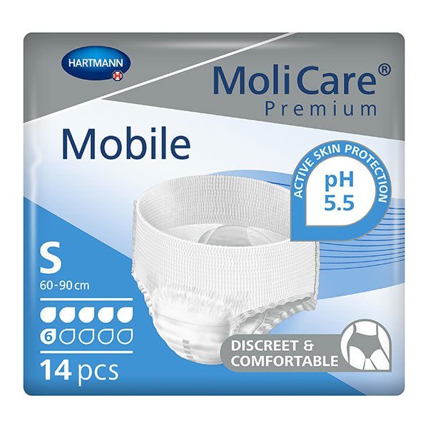 Molicare Premium Mobile 6D Disposable Protective Underwear Small 24" - 35"