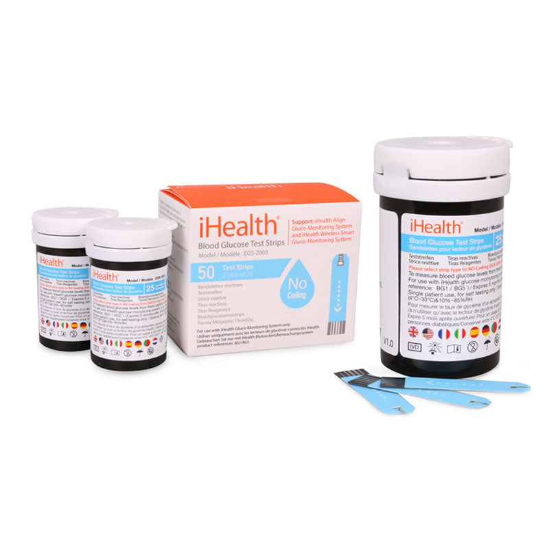 iHealth Blood Glucose Test Strips-No Code 50 Box