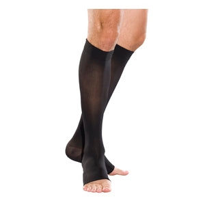 Juzo Soft Knee-High with Silicone Border, 20-30 mmHg, Short, Open, Black, Size 3 1 Each