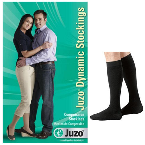 Juzo Dynamic Knee-High, 30-40, Full Foot, Black, Size 4 2 Pack