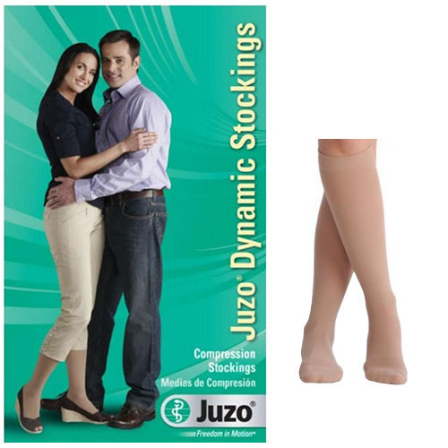 Juzo Dynamic Knee-High, 30-40, Full Foot, Beige, Size 4 2 Pack