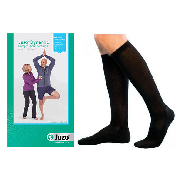 Juzo Dynamic Knee High, 40-50, Full Foot, Black, Size 3 1 Each