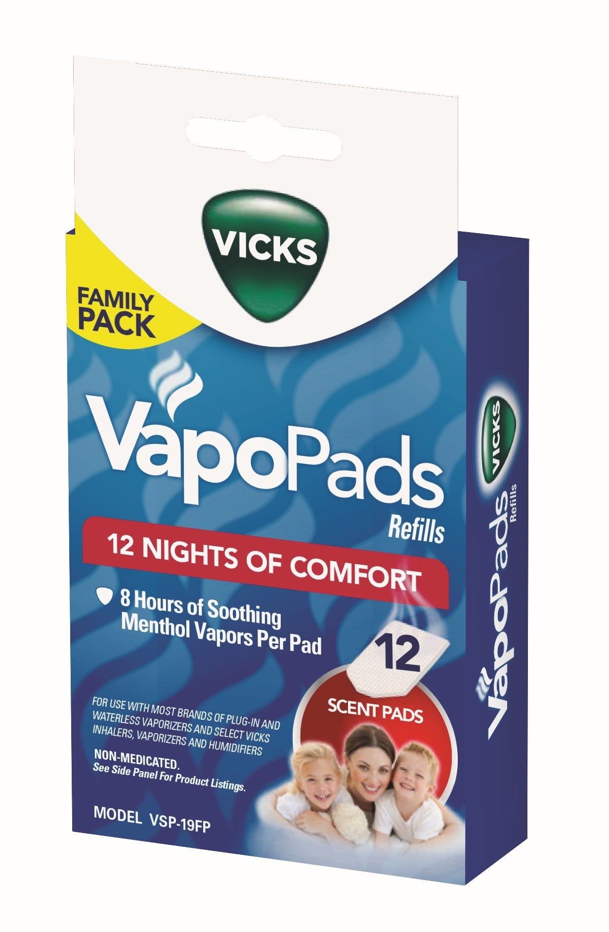 Vicks Soothing Menthol Vapors Vapopads, 12 Scent Pads 12 Box