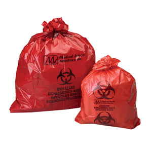 Biohazard Bags, Red, 25" x 34" 250 Case