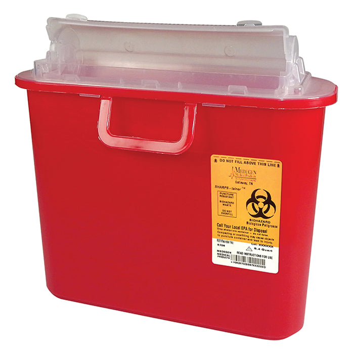 SHARPS-tainer Stackable Sharps Container, 5.4 Quart, Red 1 Each