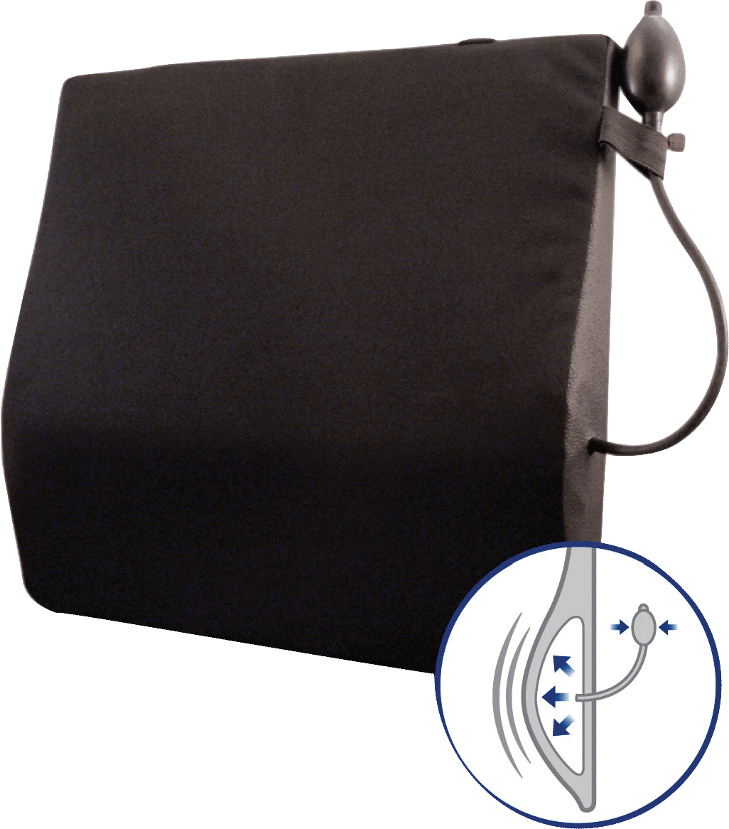 Avir Wheelchair Back Cushion with Adjustable Lumbar Support, 16" 1 Each