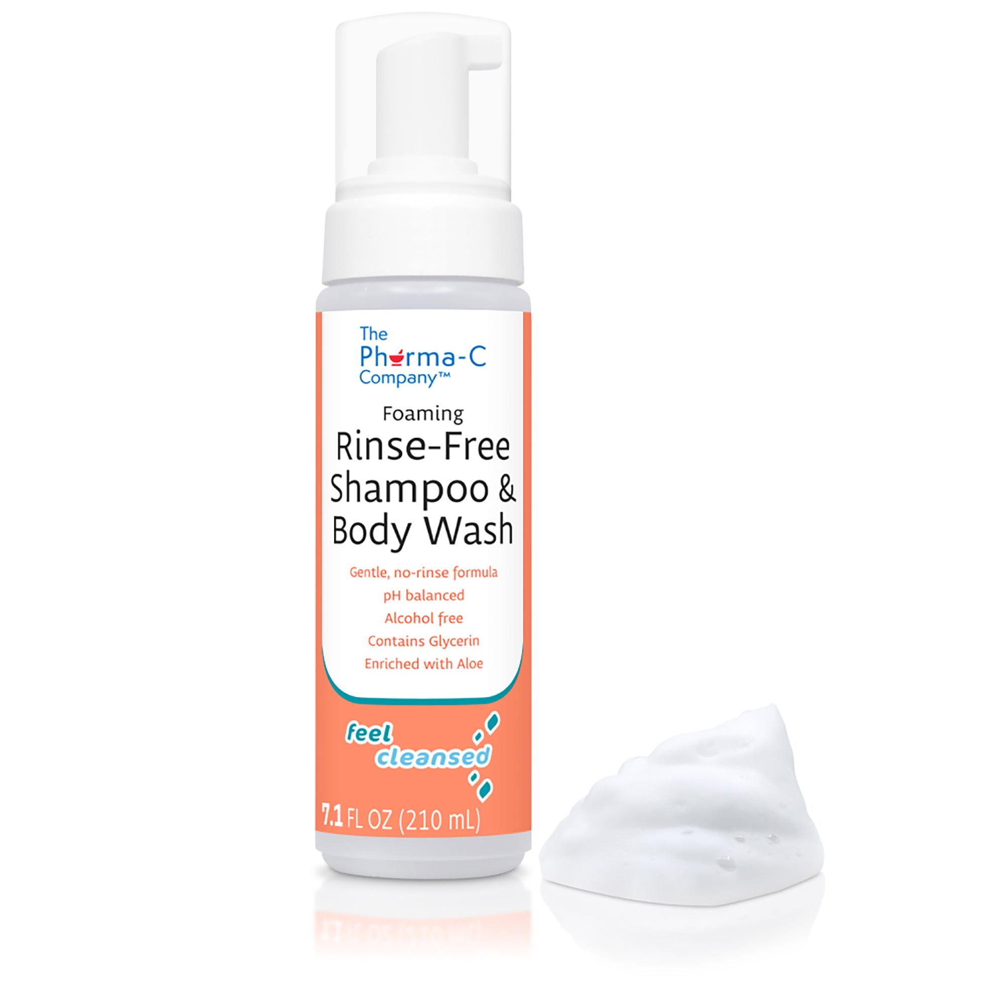 The Pharma-C Company Rinse-Free Shampoo and Body Wash, Fresh Scent ,7.1 fl oz