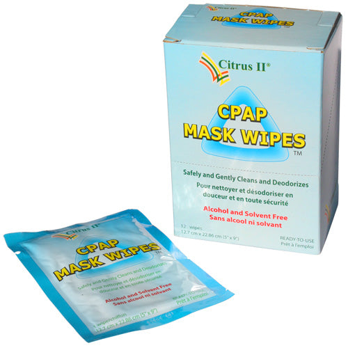Citrus II CPAP Mask Cleaning Wipes, Individual Wipes 12 Pack