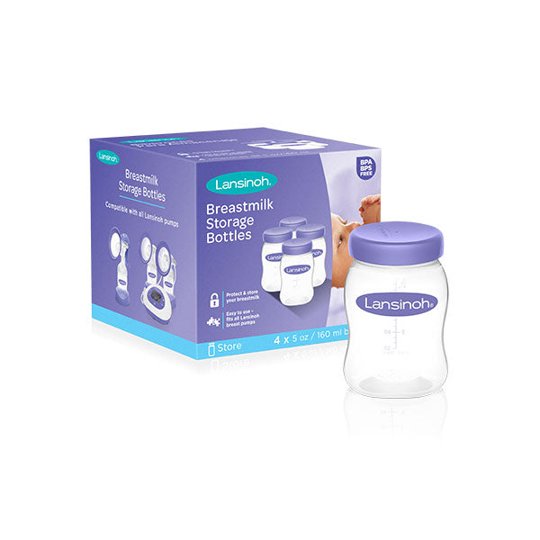 Lansinoh Breastmilk Storage Bottles, 5 oz. - 4 Pack 4 Pack