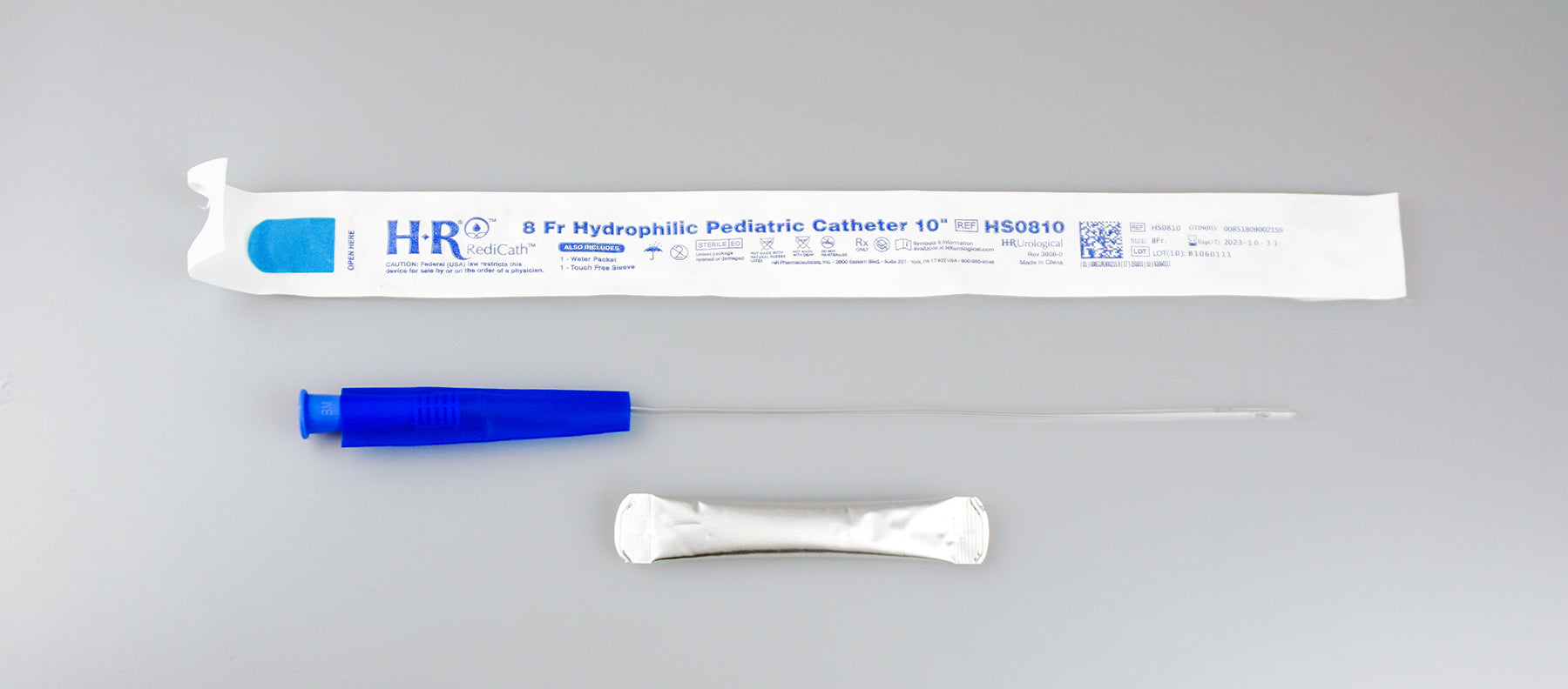 TruCath Hydrophilic Catheter with water bag and touch free sleeve, 8FR, 10" 1 Each
