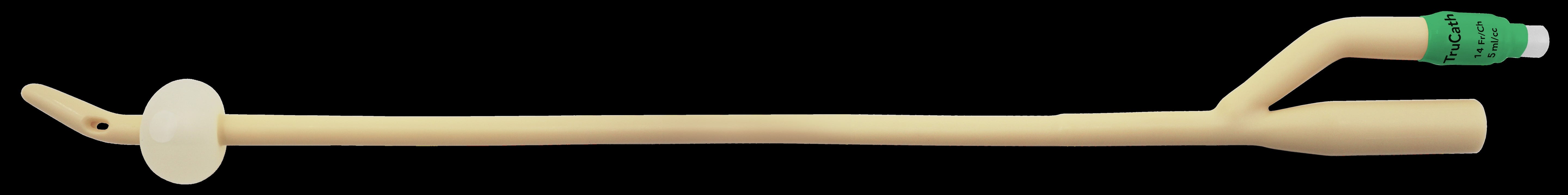 TruCath Silicone-Elastomer Coated Latex Foley Catheter, 2-Way, Coude Tip, 14 Fr, 5 mL Balloon 1 Each