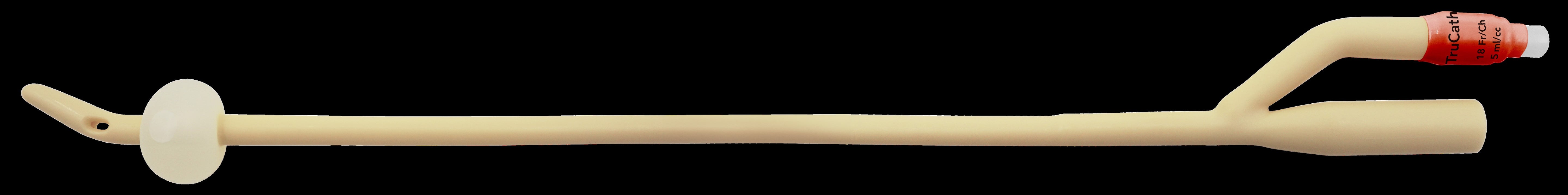 TruCath Silicone-Elastomer Coated Latex Foley Catheter, 2-Way, Coude Tip, 18 Fr, 5 mL Balloon 1 Each