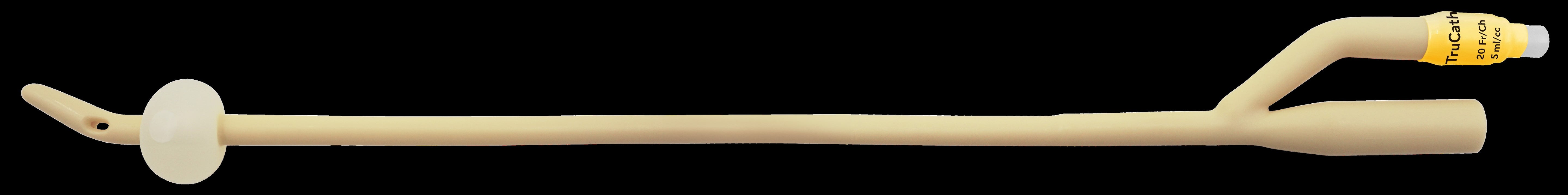 TruCath Silicone-Elastomer Coated Latex Foley Catheter, 2-Way, Coude Tip, 20 Fr, 5 mL Balloon 1 Each