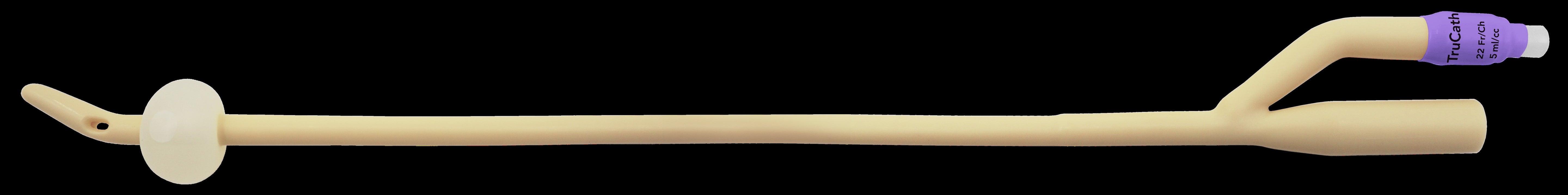 TruCath Silicone-Elastomer Coated Latex Foley Catheter, 2-Way, Coude Tip, 22 Fr, 5 mL Balloon 1 Each