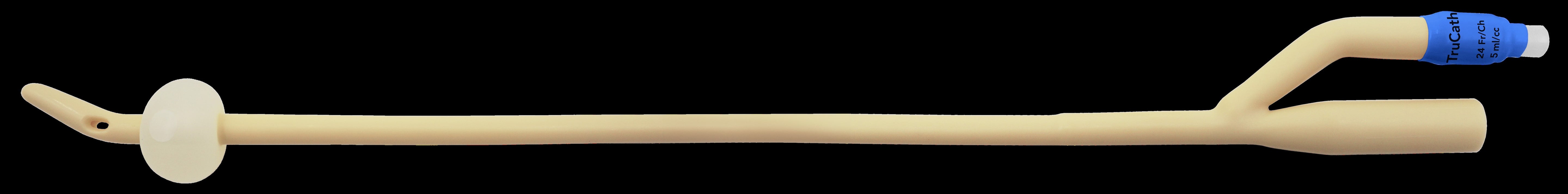 TruCath Silicone-Elastomer Coated Latex Foley Catheter, 2-Way, Coude Tip, 24 Fr, 5 mL Balloon 1 Each