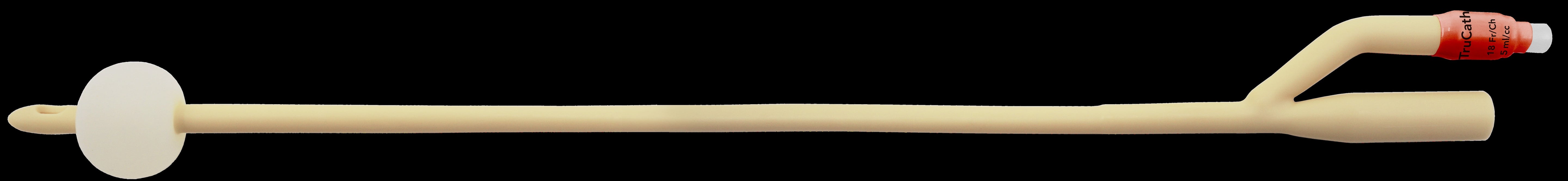 TruCath Silicone-Elastomer Coated Latex Foley Catheter, 2-Way, 18 Fr, 5 mL Balloon 1 Each