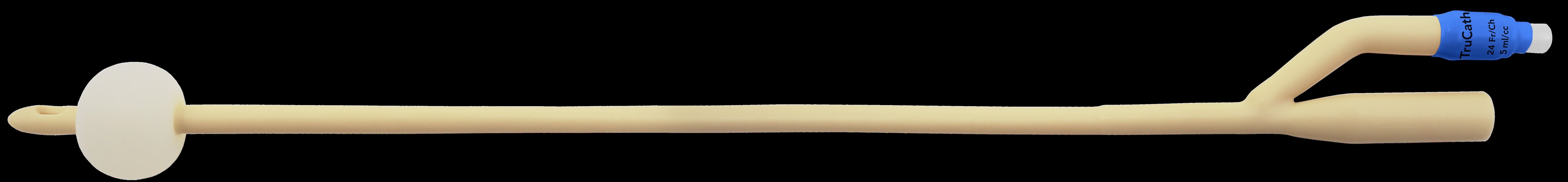 TruCath Silicone-Elastomer Coated Latex Foley Catheter, 2-Way, 24 Fr, 5 mL Balloon 1 Each