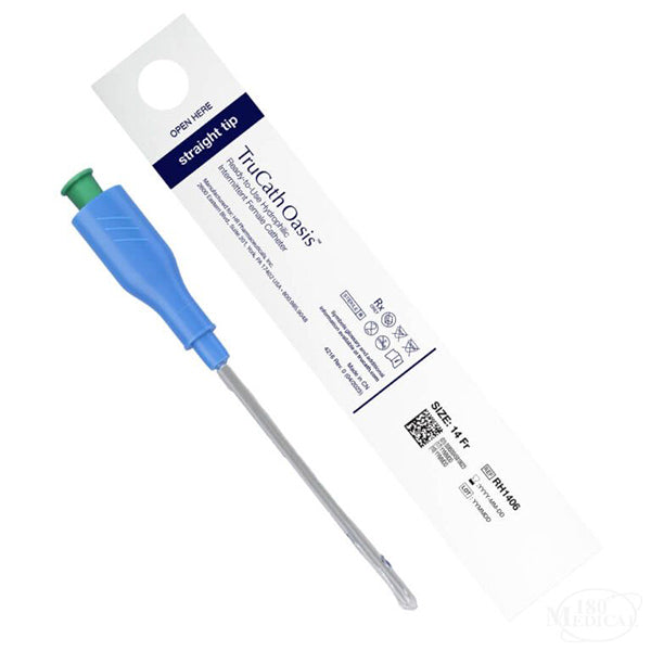 TruCath Oasis Ready-to-Use Hydrophilic Intermittent Female Catheter, TruProtect Grip, 10Fr, 6" Length
