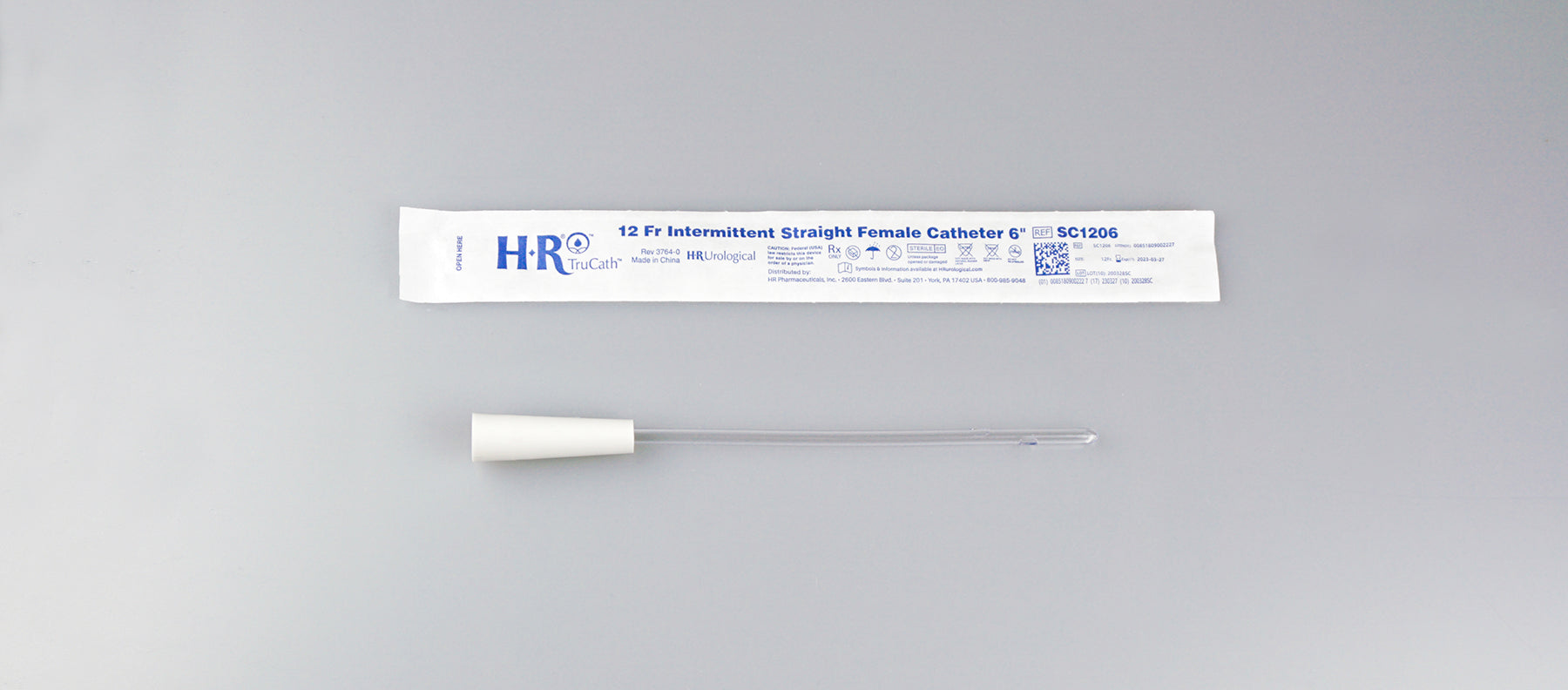 TruCath Intermittent Straight Catheter, Female, 12FR, 6"