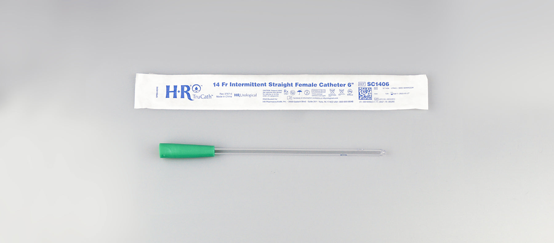 TruCath Intermittent Straight Catheter, Female, 14FR, 6"