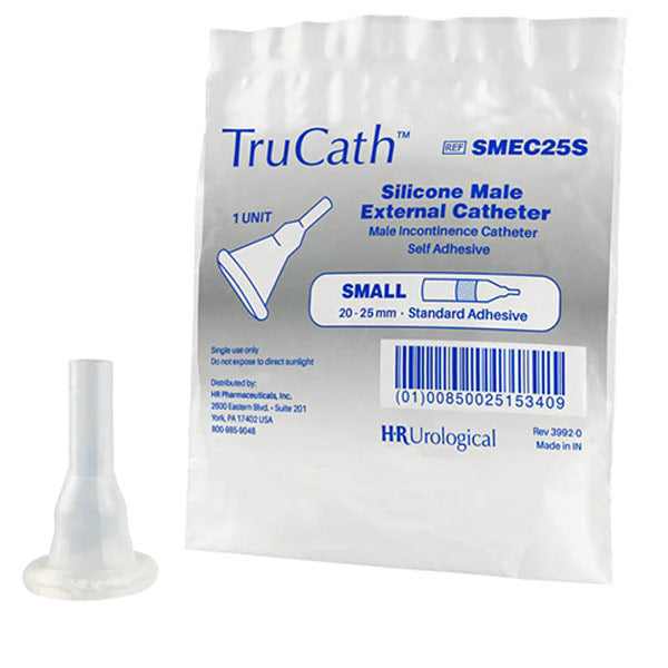 TruCath Male External Catheter, Standard Adhesive, 100% silicone, Small, 25mm
