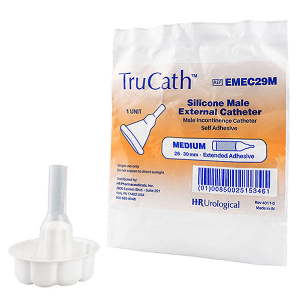 TruCath Male External Catheter, Standard Adhesive, 100% silicone, Medium, 29mm