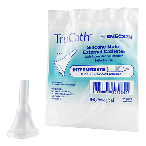 TruCath Male External Catheter, Standard Adhesive, 100% silicone, Intermediate, 32mm