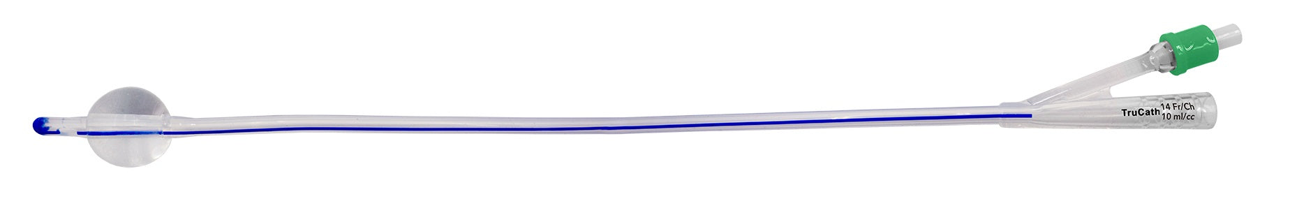 TruCath 100% Silicone Foley Catheter, 2-Way, 12 Fr, 10 mL Balloon