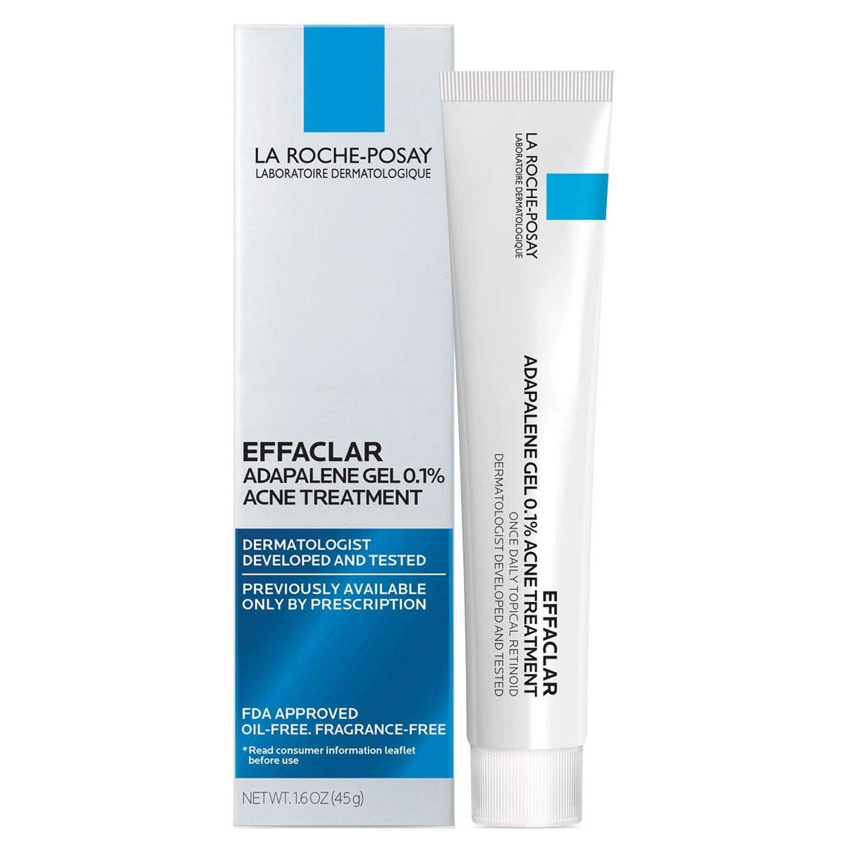 La Roche-Posay Effaclar Adapalene Gel 0.1% Acne Treatment, 45 Grams