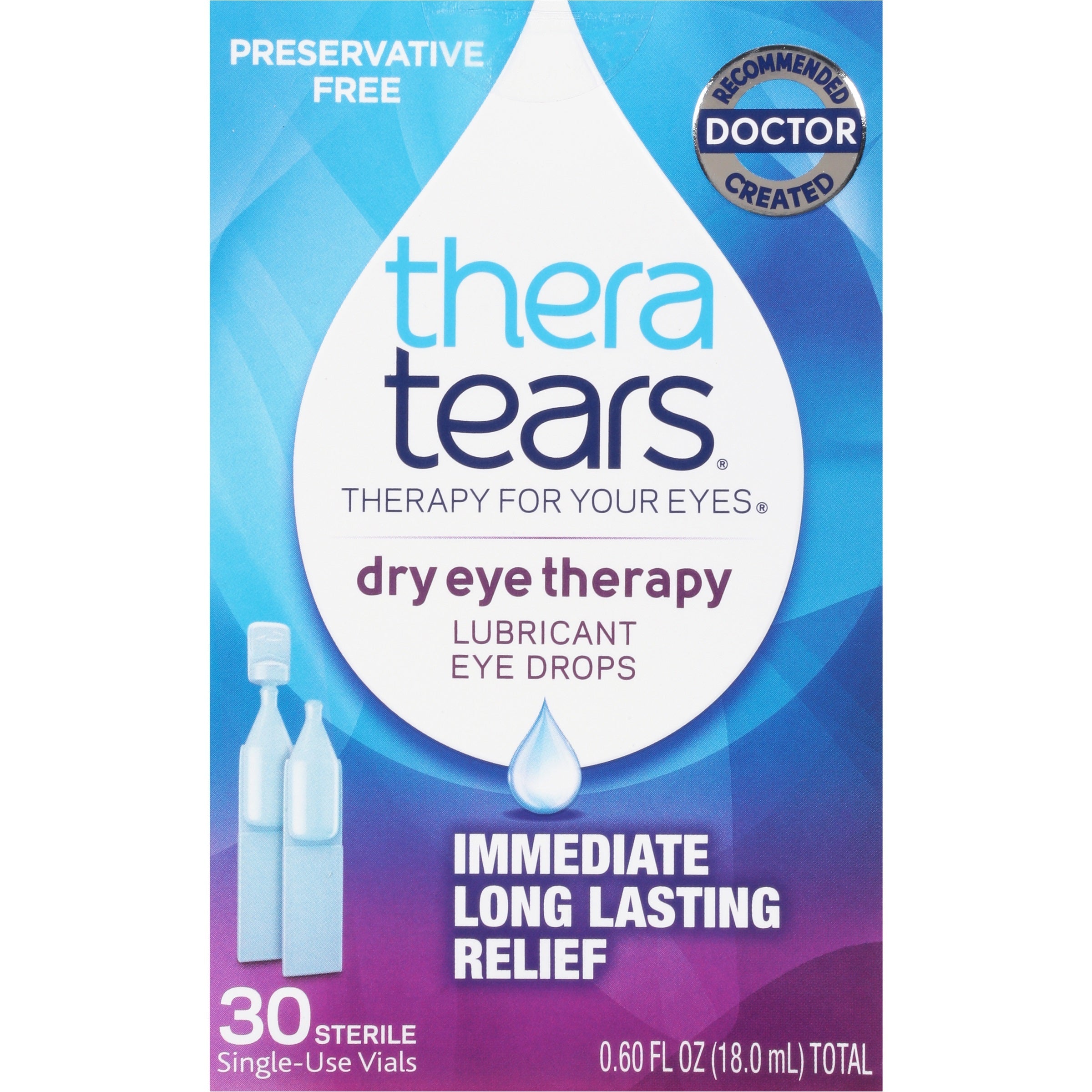 Theratears Dry Eye Therapy Lubricant Eye Drops Preservative Free, 30 Count 1 Each