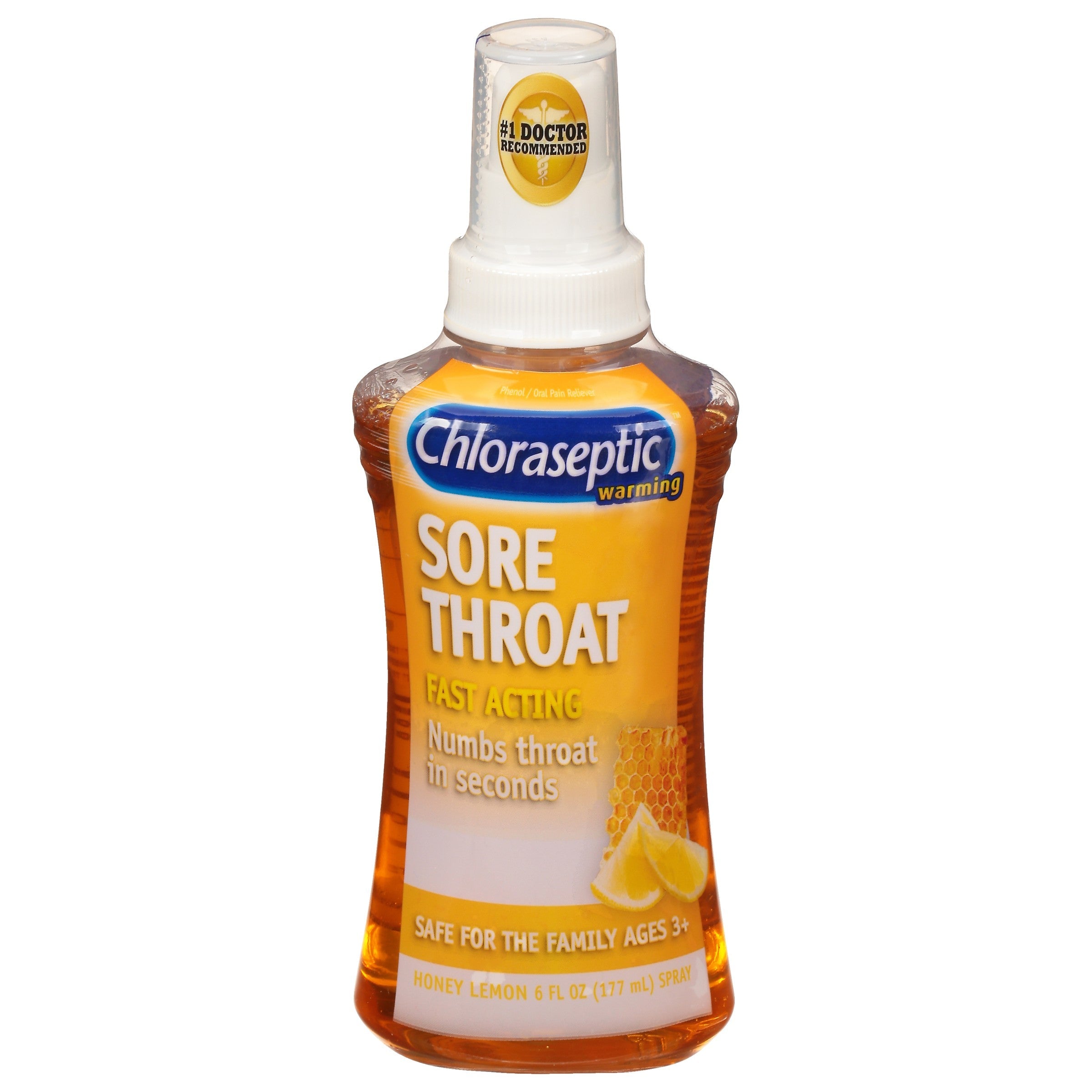 Chloraseptic, Honey Lemon, Warming Sore Throat Spray, 6oz 1 Each