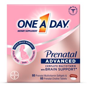 One A Day Women's Prenatal Vitamins with Choline, 60+60 Count 1 Each