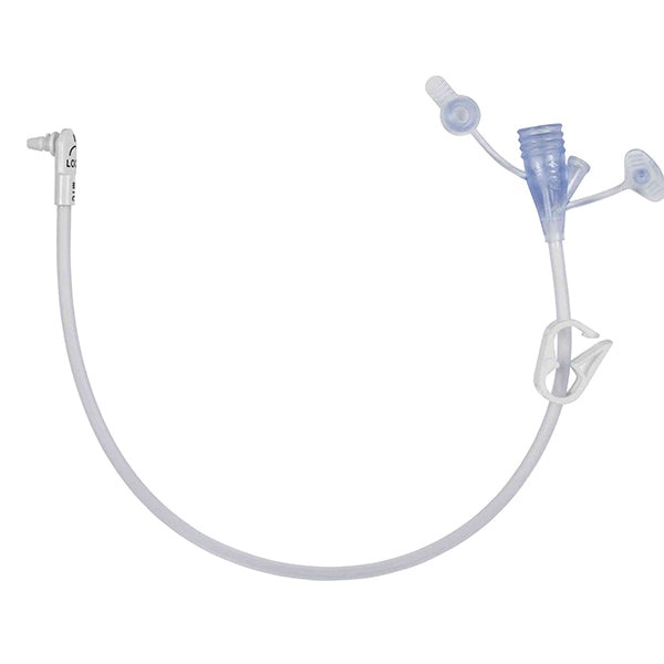 MIC-KEY Continuous Feed Extension Set with SECUR-LOK Right Angle Connector, 2 Port "Y" and Clamp, 30 cm