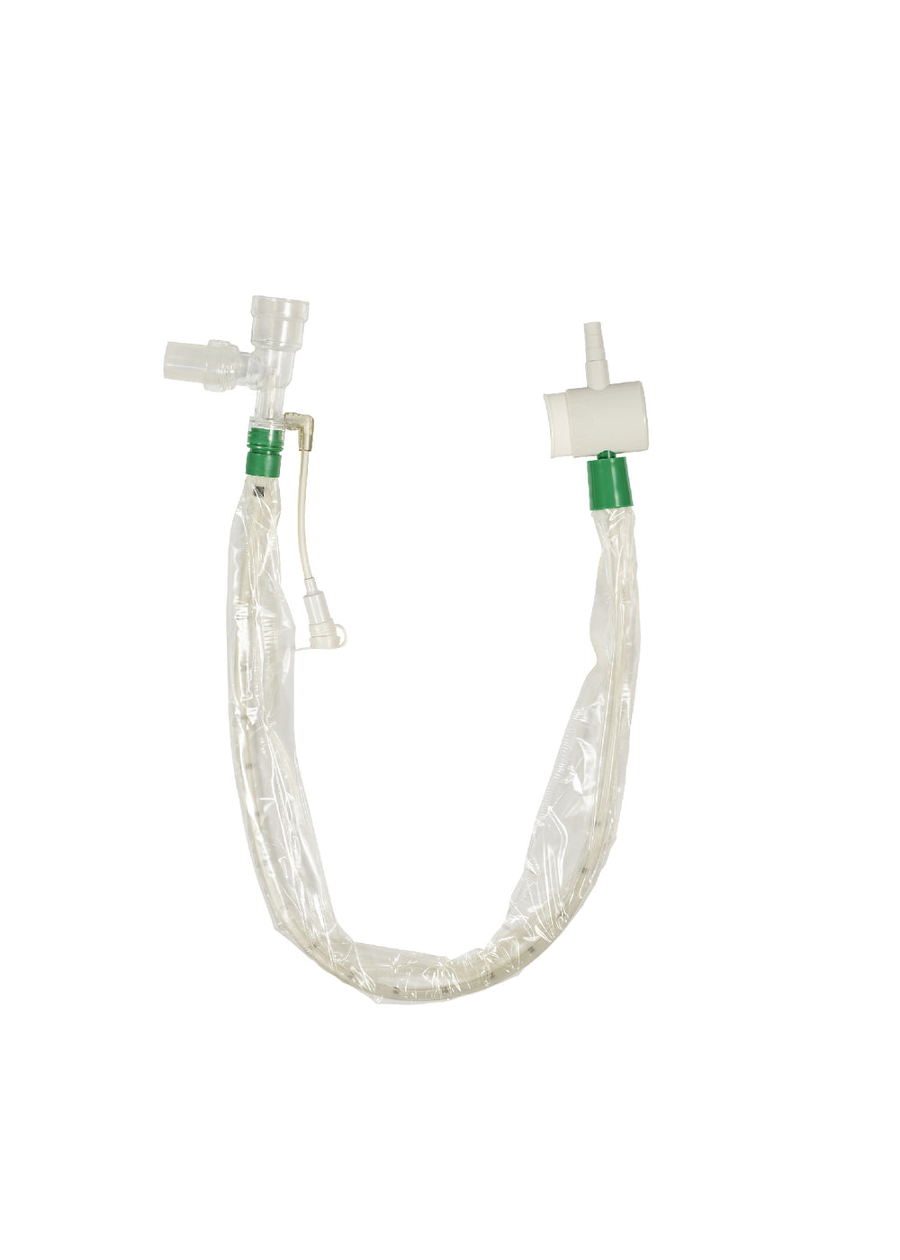 KIMVENT Closed Suction System, 14 FR, Endo Length, Double Swivel Elbow, Green