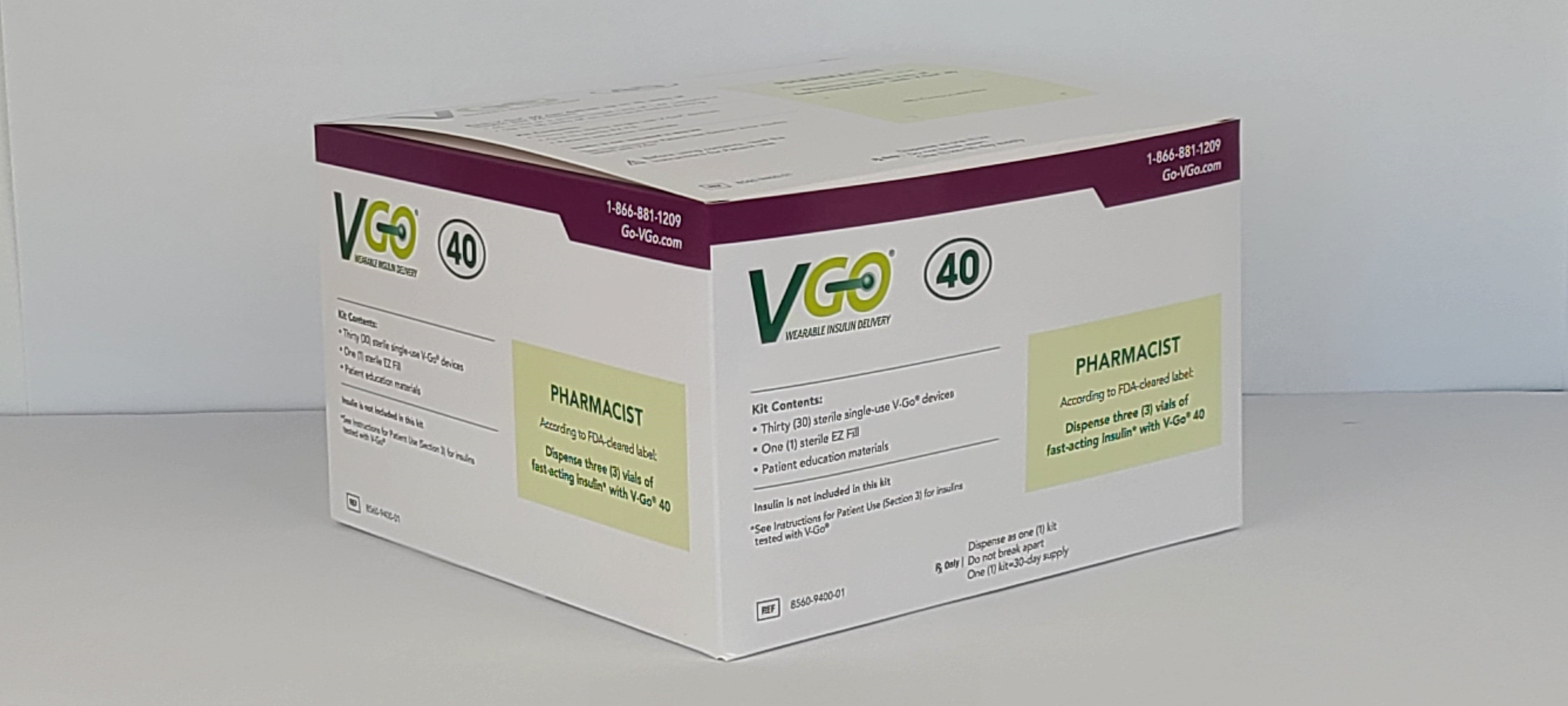 V-GO 40U Disposable Insulin Delivery Device (30 per box) 30 Box