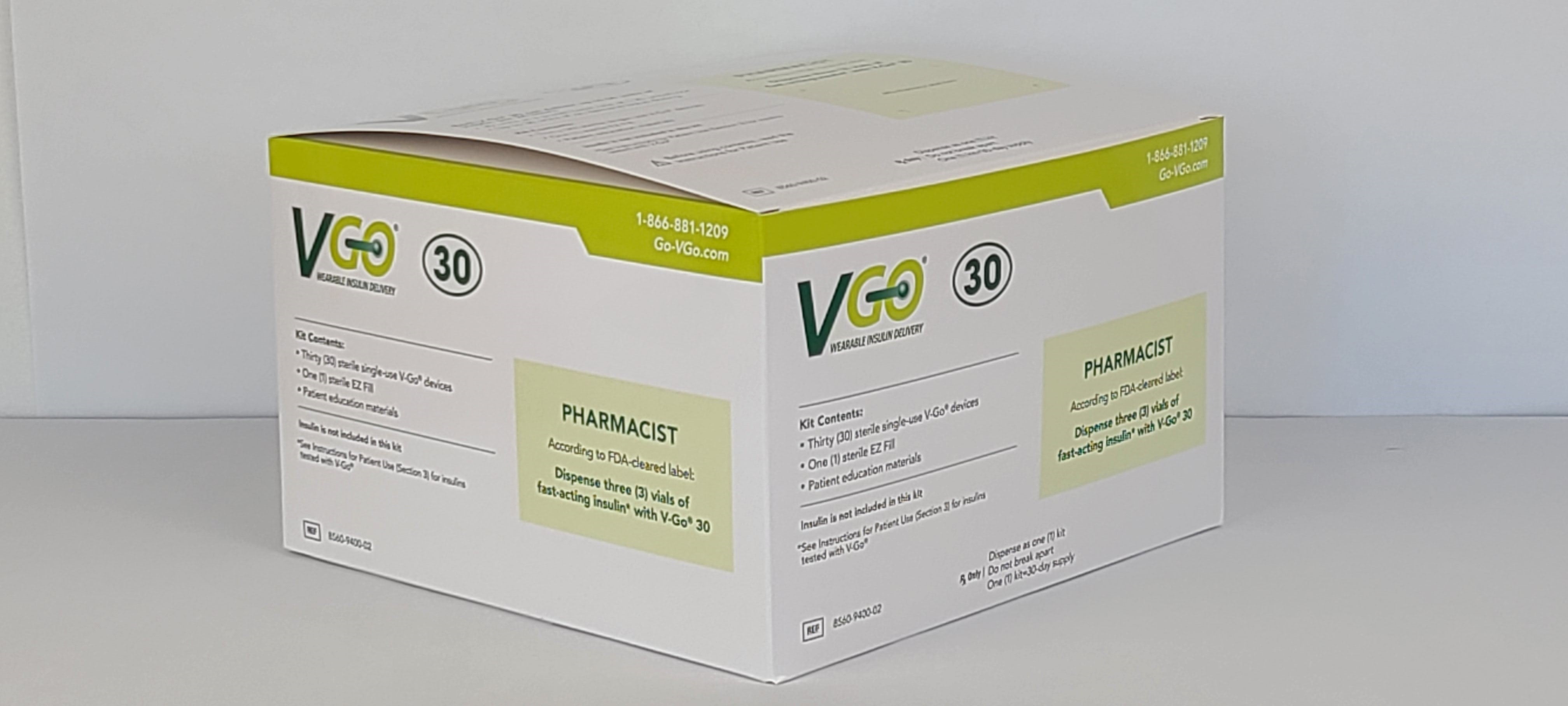 V-GO 30U Disposable Insulin Delivery Device (30 per box) 30 Box