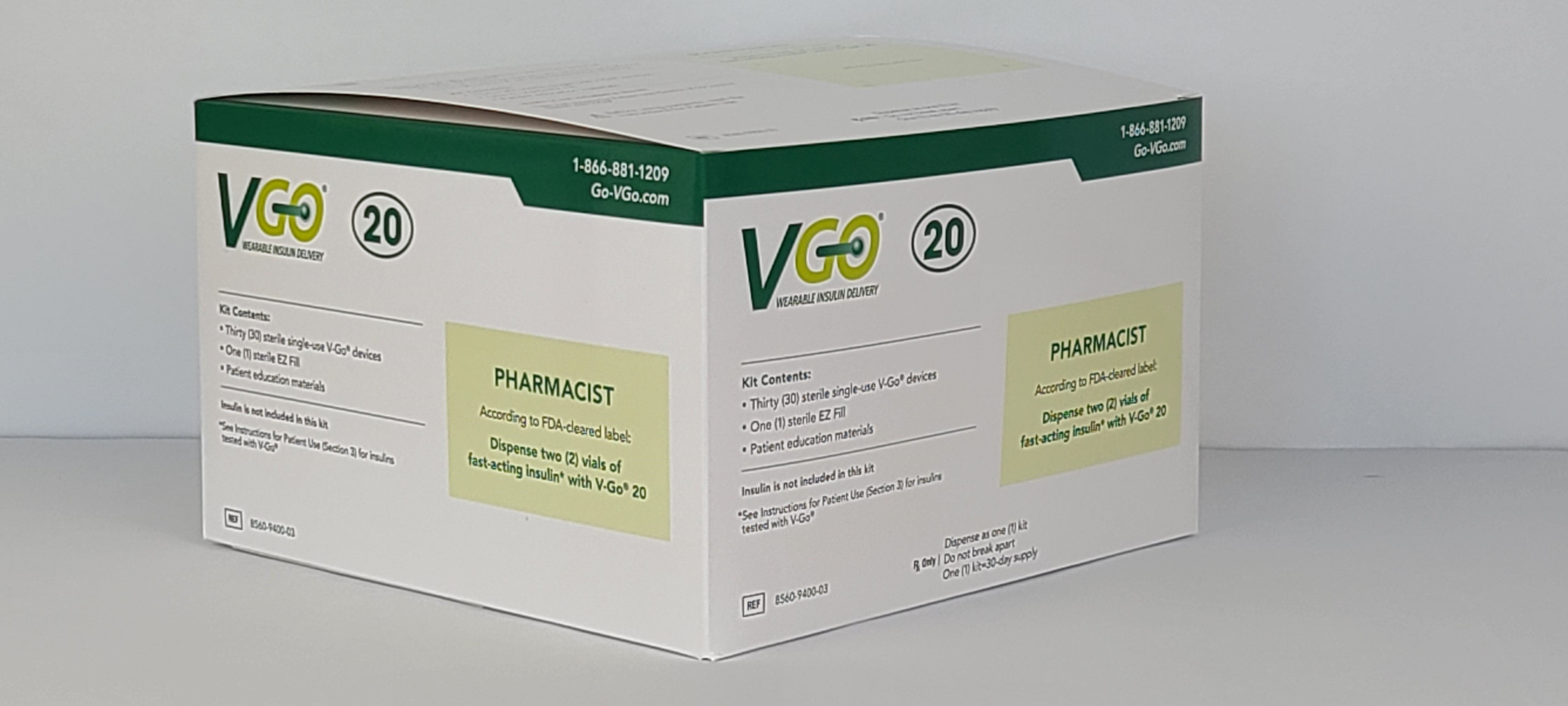V-GO 20U Disposable Insulin Delivery Device (30 per box) 30 Box