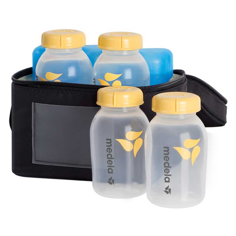 Medela Breastmilk Cooler Set, 5 oz. Breastmilk Bottles with Lids 1 Each