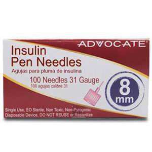 Advocate Short Pen Needle 31G x 5/16" (100 count) 100 Box