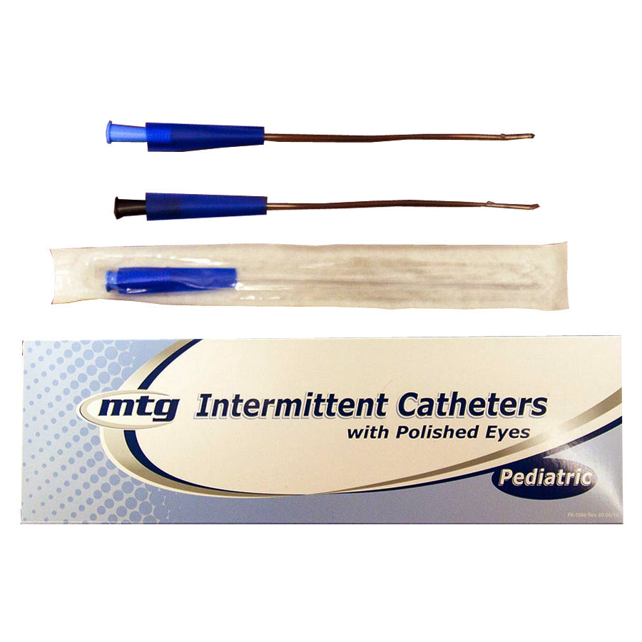 MTG Coude Tip Intermittent Catheter, 8 Fr, 10" Vinyl Catheter with Handling Sleeve 1 Each