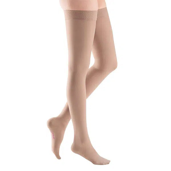 Mediven Plus Thigh-High with Silicone Top Band, 30-40, Closed, Beige, Size 6 1 Each