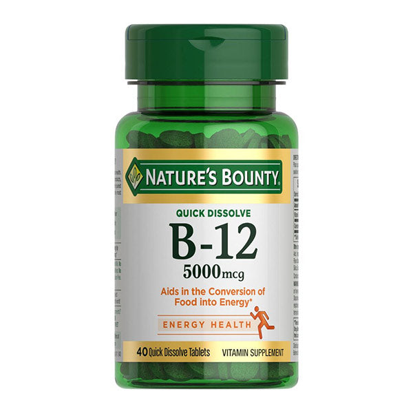 Nature's Bounty B-12, 5000MCG, SL Cherry, 40 ct 1 Each