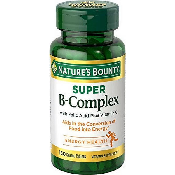 Nature's Bounty B Complex Super with Folic Acid and Vitamin C Tablets, 150 ct