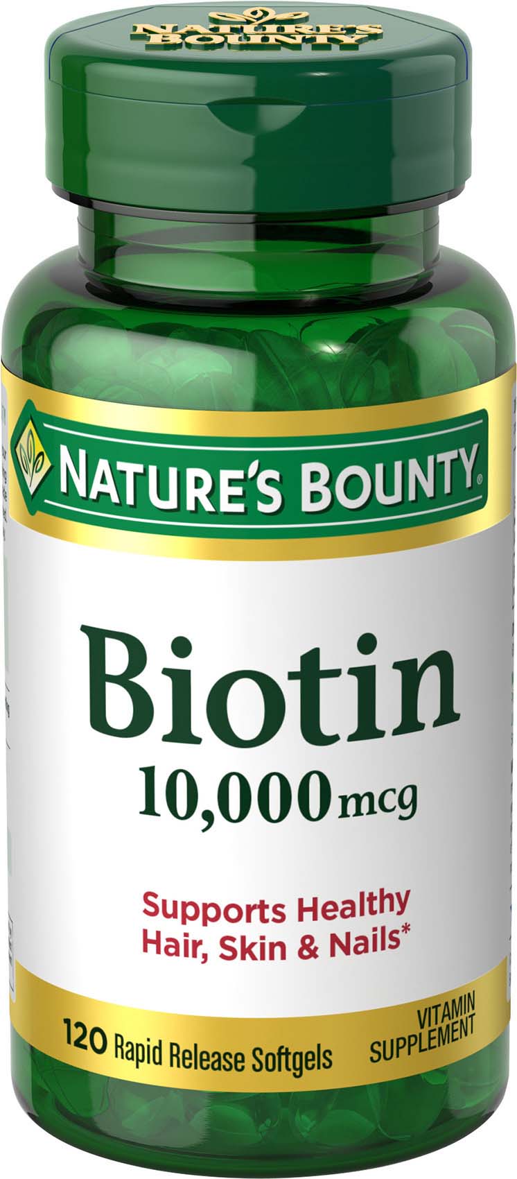 Nature's Bounty Biotin Softgels, 10,000mcg, 120 ct 1 Each