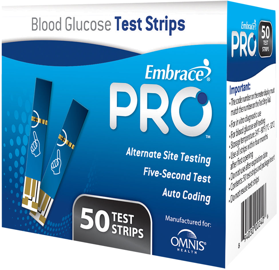 Embrace PRO Blood Glucose Test Strip, 50 ct 50 Box