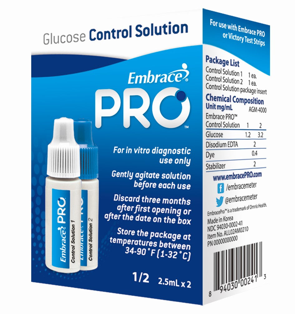 Embrace PRO Glucose Control Solution, Normal-(L1); High (L2) 1 Each